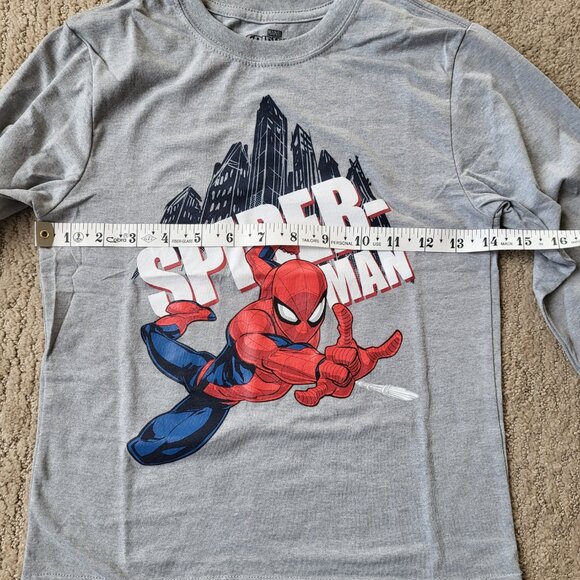 Little Boys Marvel Spider-Man Long Sleeve Graphic T-Shirt– Gray – Size 5/6 – NWT - Picture 4 of 6